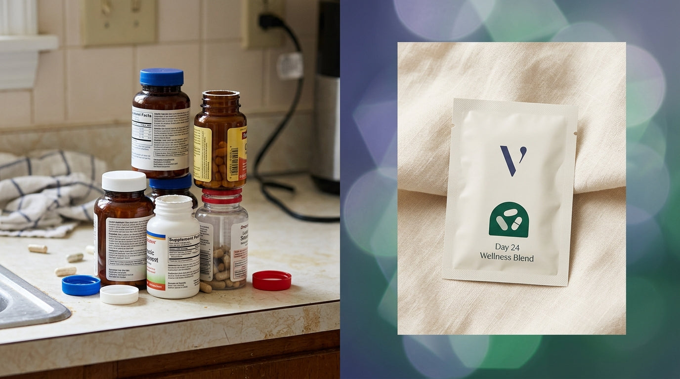 Five chaotic bottles vs one Velri strip pack